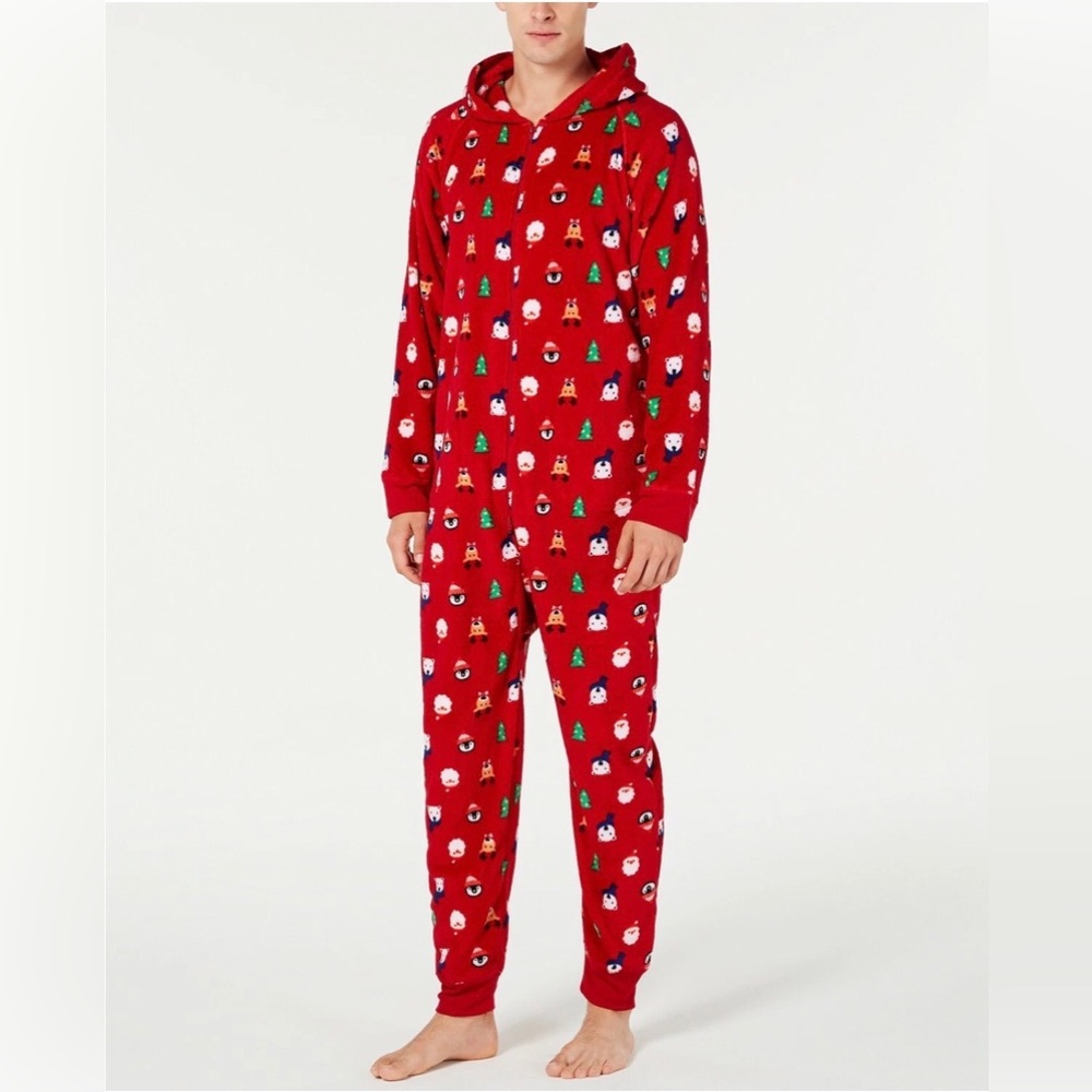 Christmas Menś Pajama Santa One Pieces  Size Large